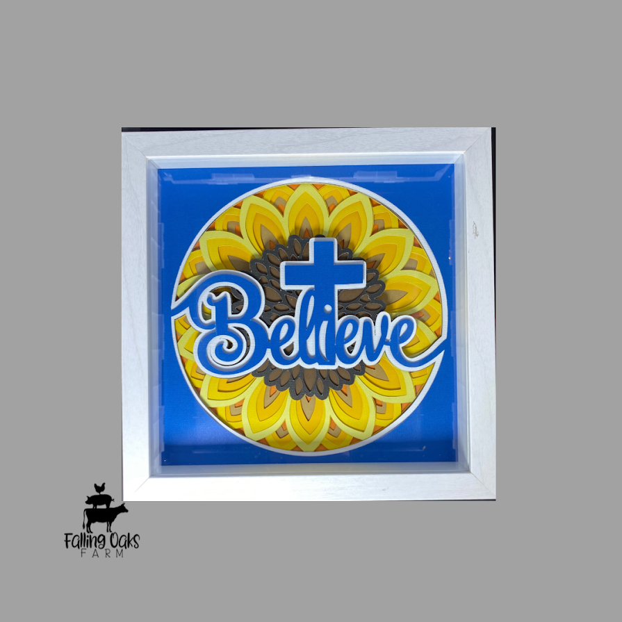 Layered Paper Art Framed - Believe