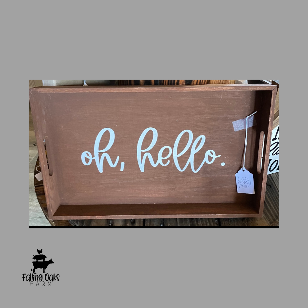 "Oh, Hello" Wood Sign