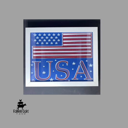 Layered Paper Art Framed - USA