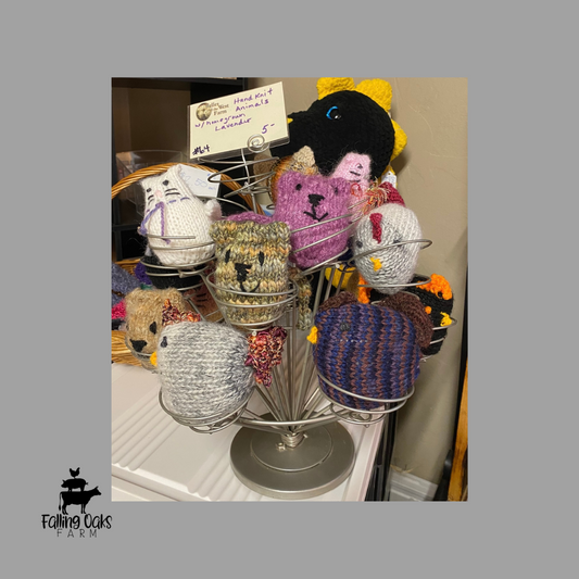 Handmade Knit Lavender Animals